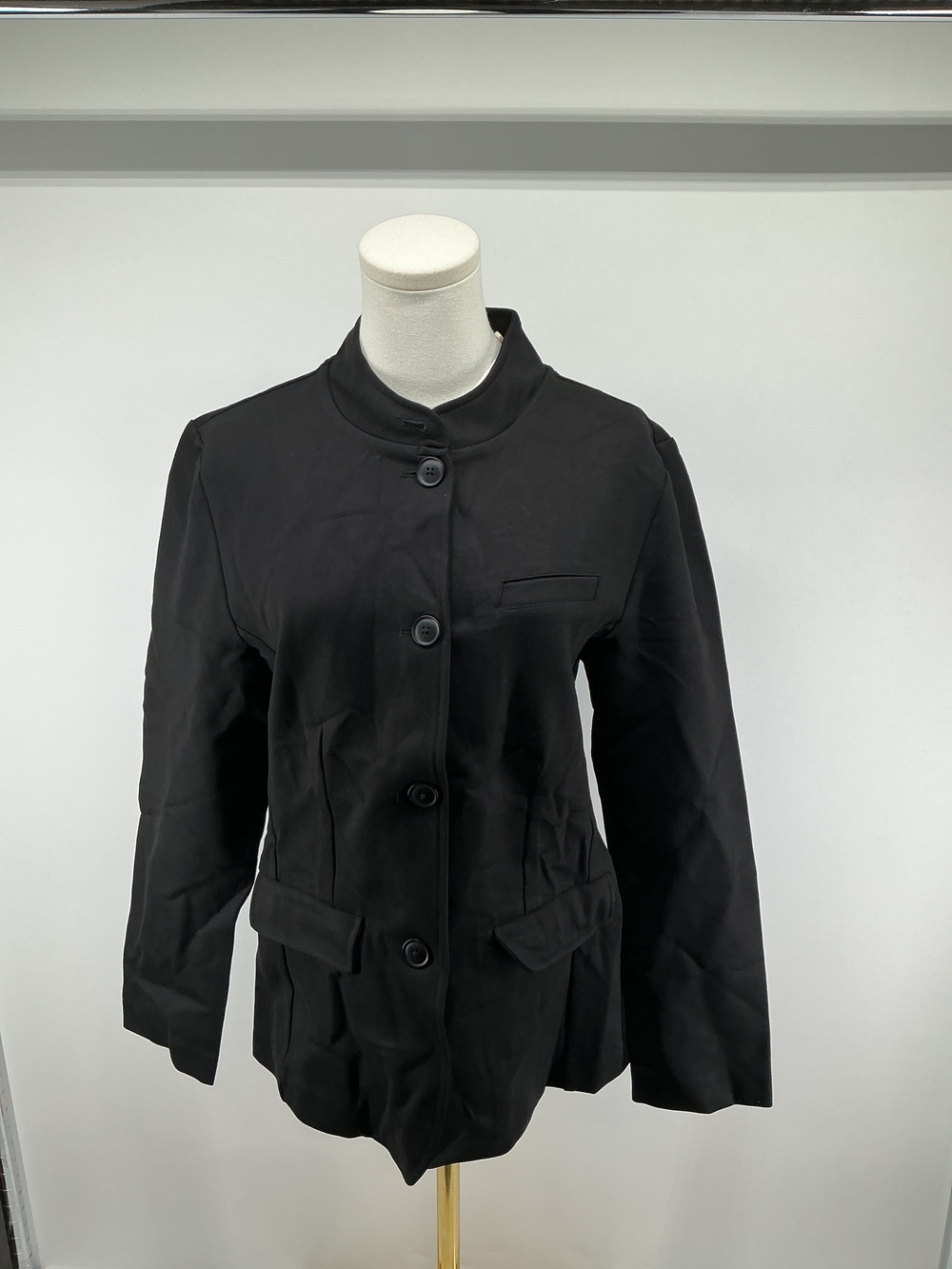Ultra-Stretch Ponte Stand Collar Blazer
